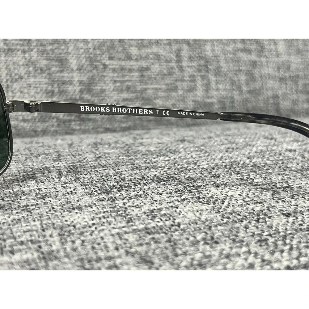 Brooks Brothers BB 4031-S Gunmetal Rectangular Aviator Sunglasses 61-13-130
